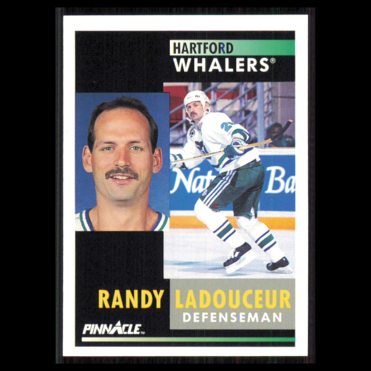 Randy Ladouceur #224 1991 Pinnacle Hartford Whalers Hockey Card NHL NM