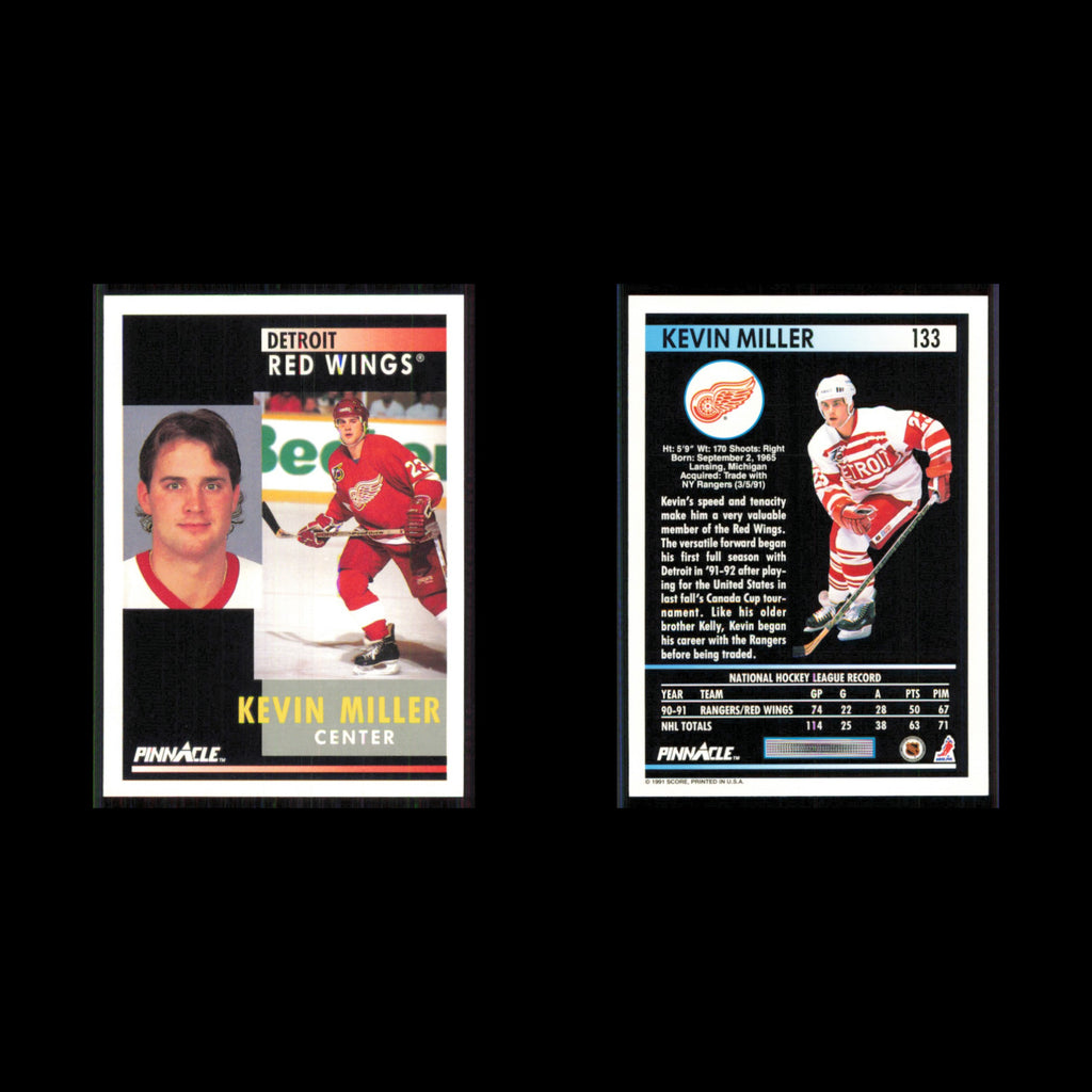 Kevin Miller #133 1991 Pinnacle Detroit Red Wings Hockey Card NHL NM