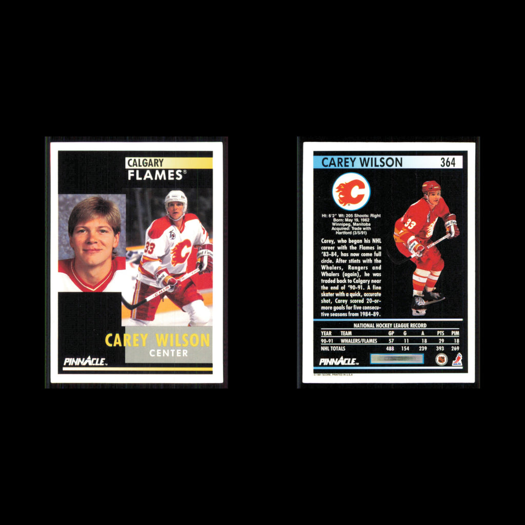 Carey Wilson #364 1991 Pinnacle Calgary Flames Hockey Card NHL NM