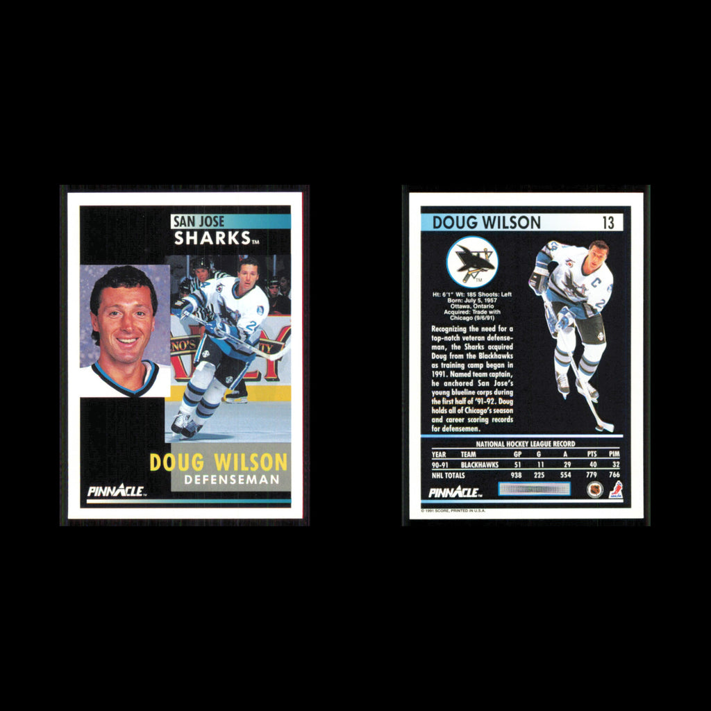 Doug Wilson #13 1991 Pinnacle San Jose Sharks Hockey Card NHL NM