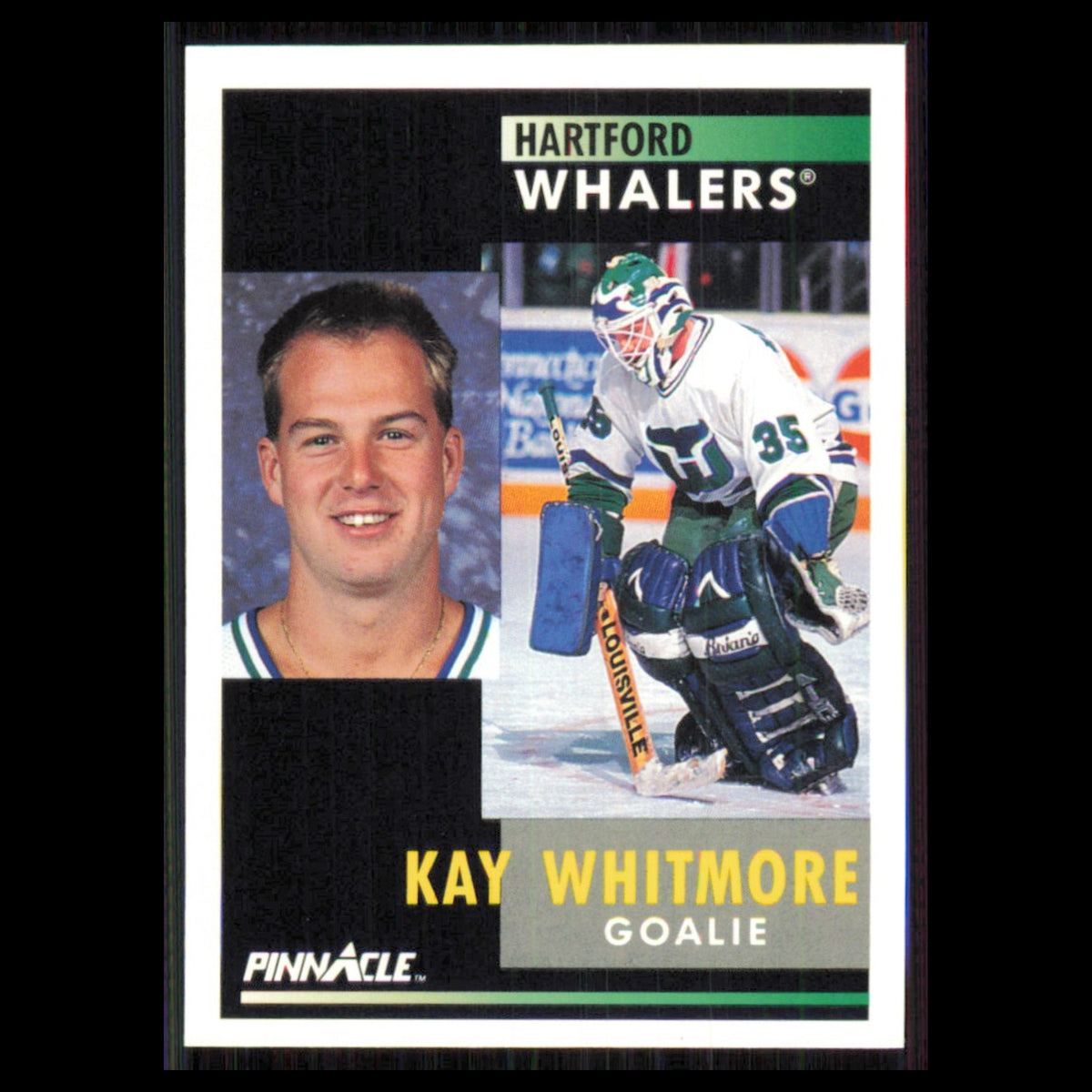 Kay Whitmore #22 1991 Pinnacle Hartford Whalers Hockey Card NHL NM