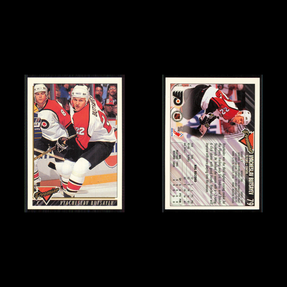 Vyacheslav Butsayev #79 1993 Topps Premier CSKA Moscow Hockey Card NHL NM