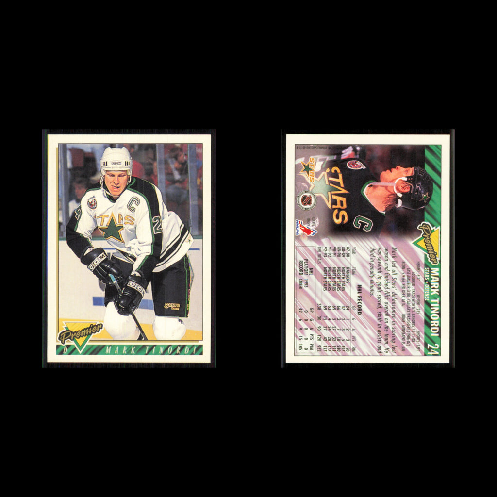 Mark Tinordi #24 1993 Topps Premier Minnesota North Stars Hockey Card NHL NM