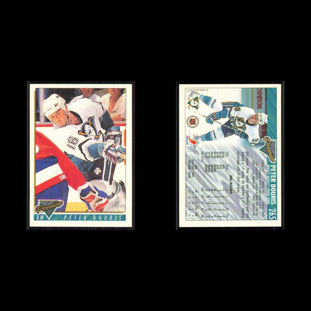 Peter Douris #265 1993 Topps Premier Anaheim Mighty Ducks Hockey Card NHL NM