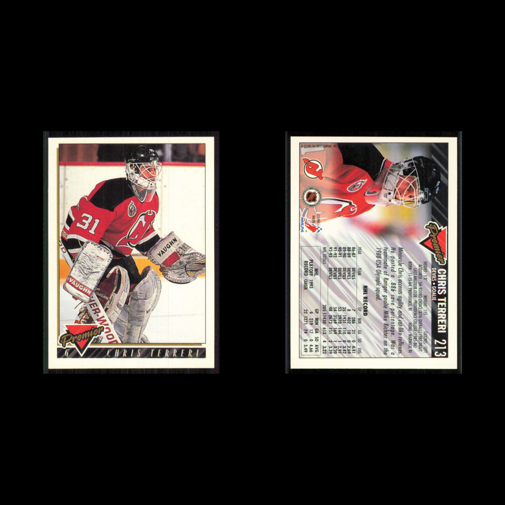 Chris Terreri #213 1993 Topps Premier New Jersey Devils Hockey Card NHL NM