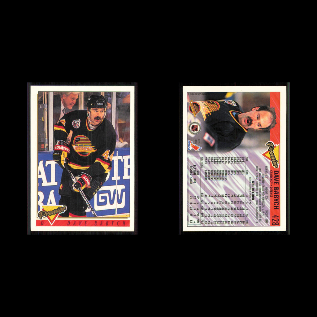 Dave Babych #428 1993 Topps Premier Vancouver Canucks Hockey Card NHL NM