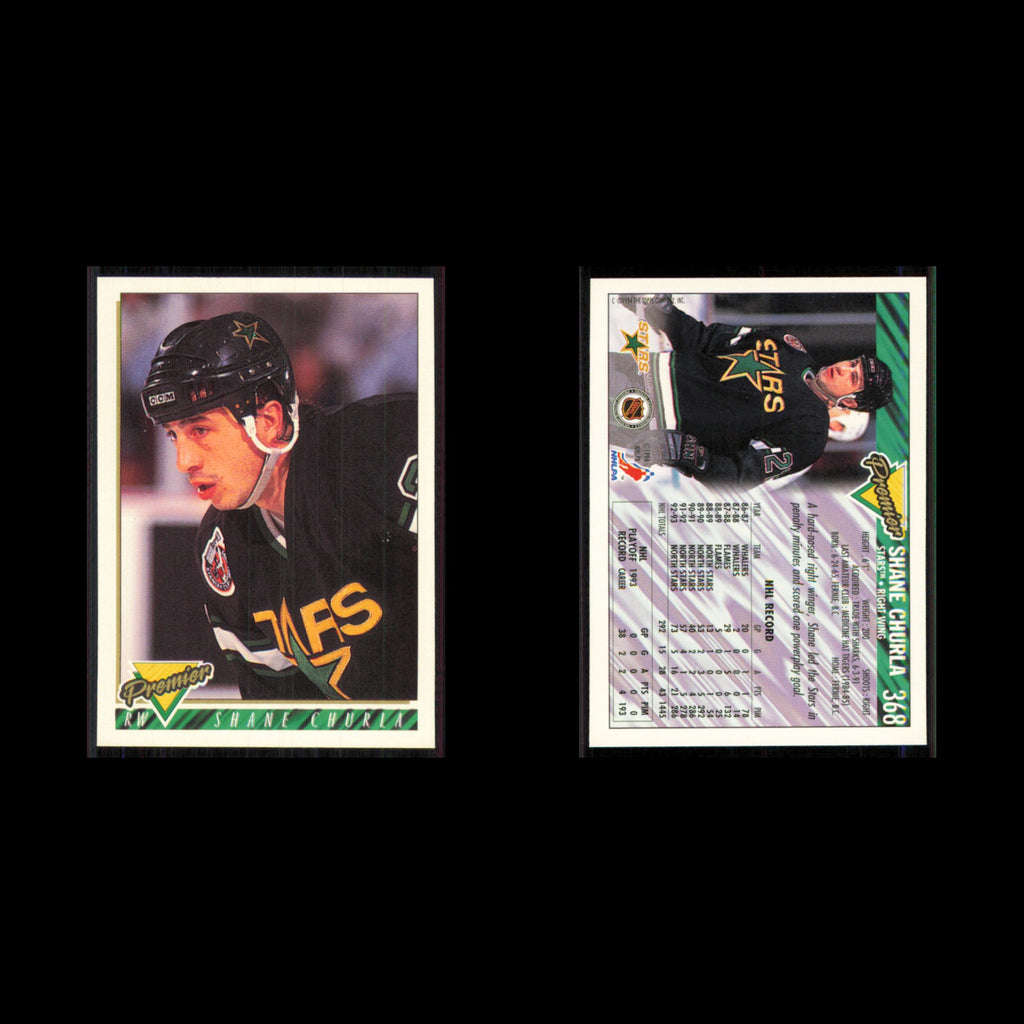 Shane Churla #368 1993 Topps Premier Dallas Stars Hockey Card NHL NM