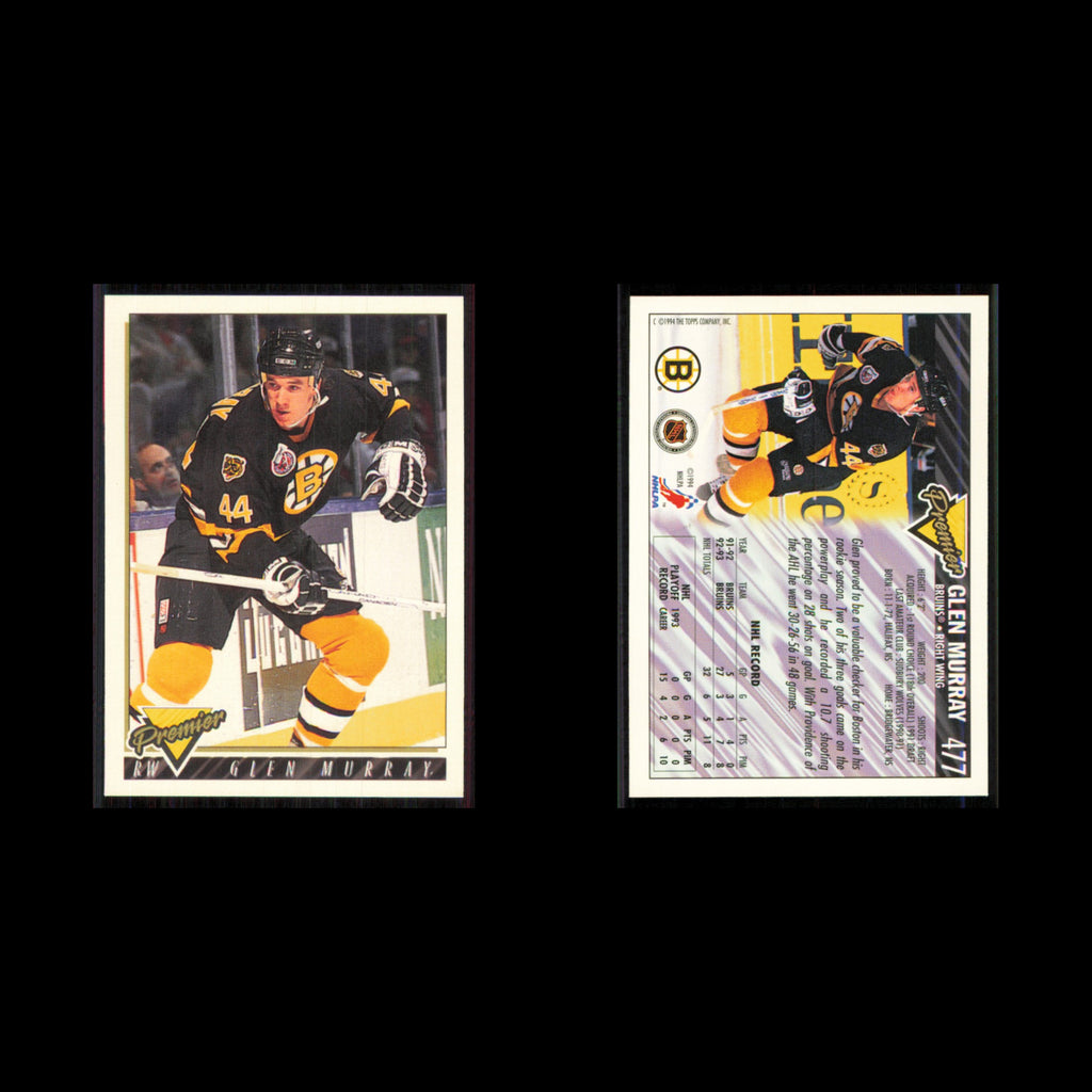 Glen Murray #477 1993 Topps Premier Boston Bruins Hockey Card NHL NM