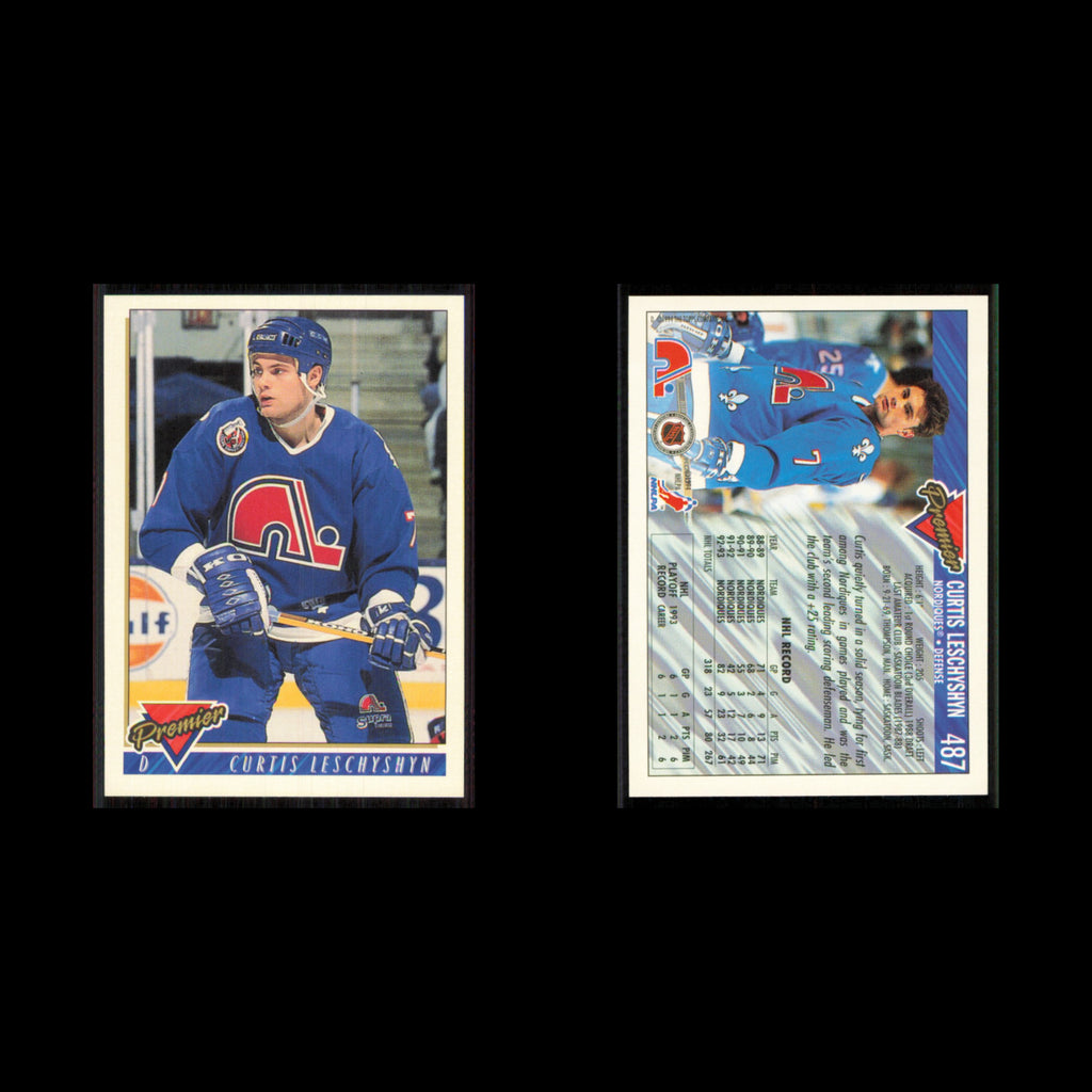 Curtis Leschyshyn #487 1993 Topps Premier Quebec Nordiques Hockey Card NHL NM