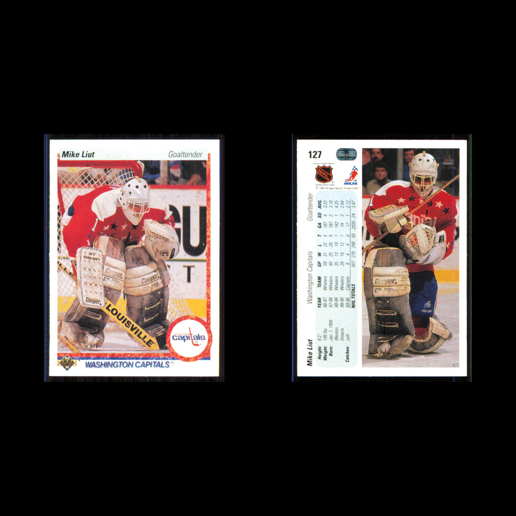 Mike Liut #127 1990 Upper Deck Washington Capitals Hockey Card NHL NM