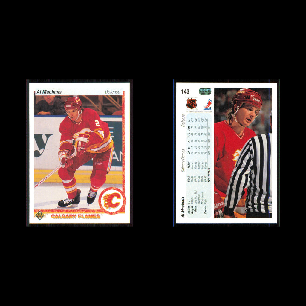 Al MacInnis #143 1990 Upper Deck Calgary Flames Hockey Card NHL NM