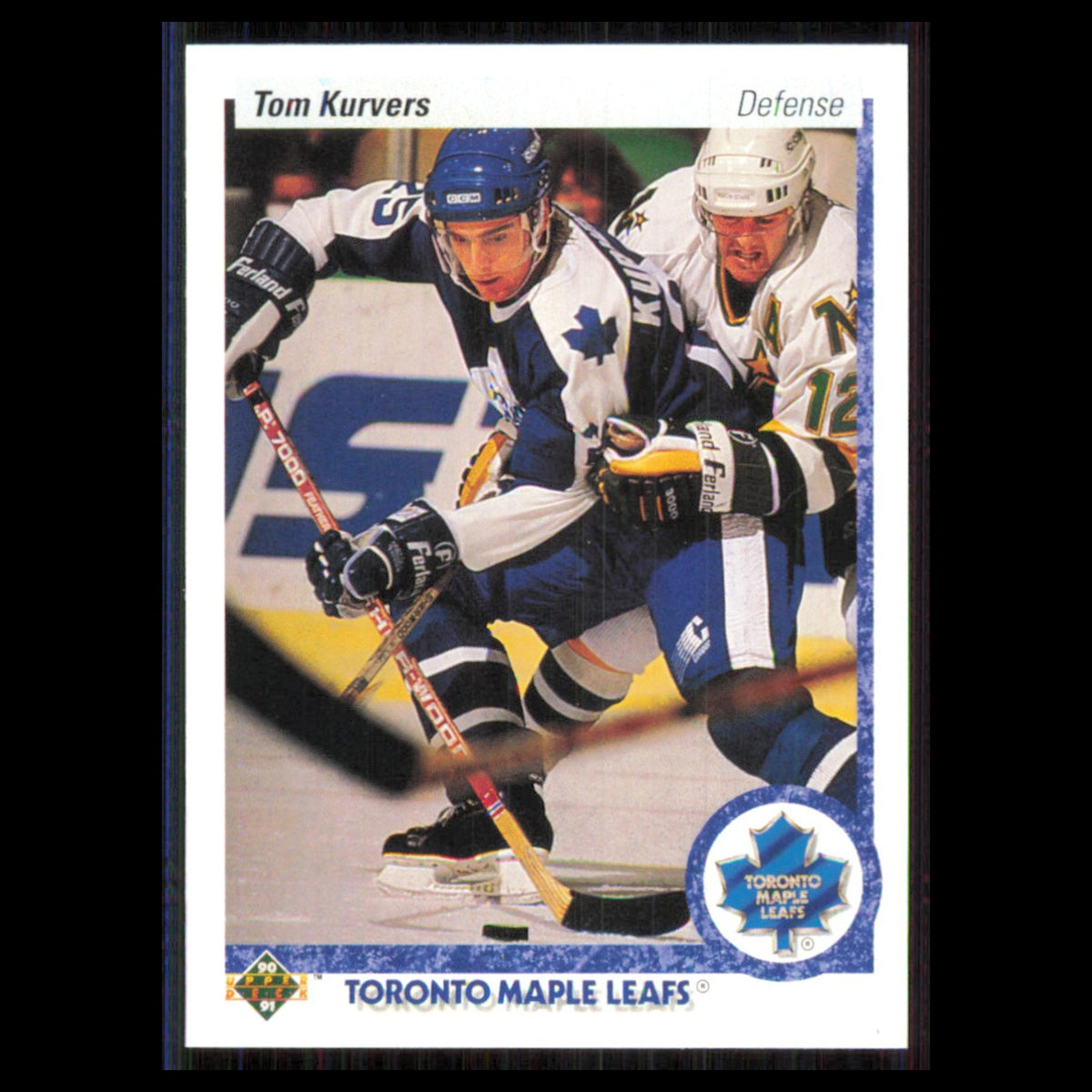 Tom Kurvers #160 1990 Upper Deck Toronto Maple Leafs Hockey Card NHL NM