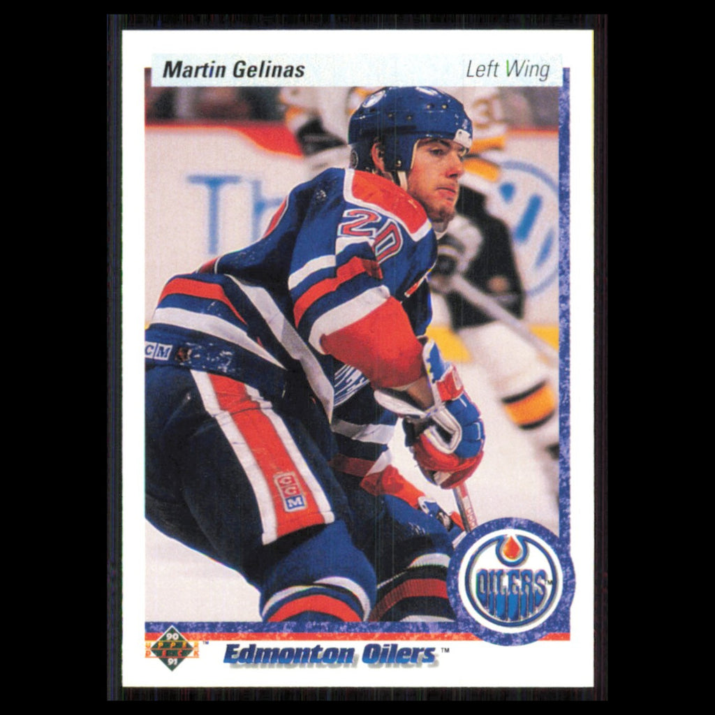 Martin Gelinas Rookie #23 1990 Upper Deck Edmonton Oilers Hockey Card NHL NM