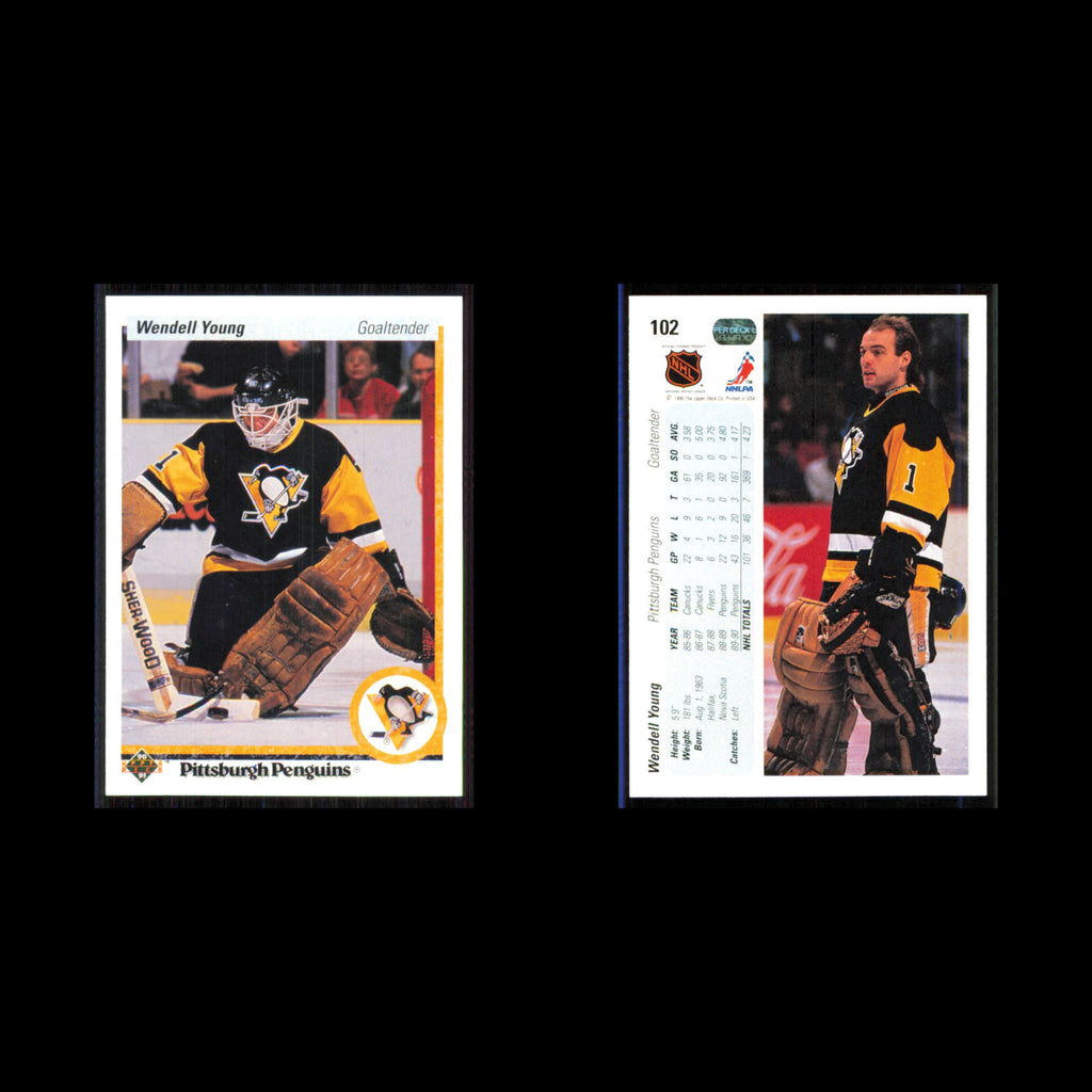 Wendell Young #102 1990 Upper Deck Pittsburgh Penguins Hockey Card NHL NM