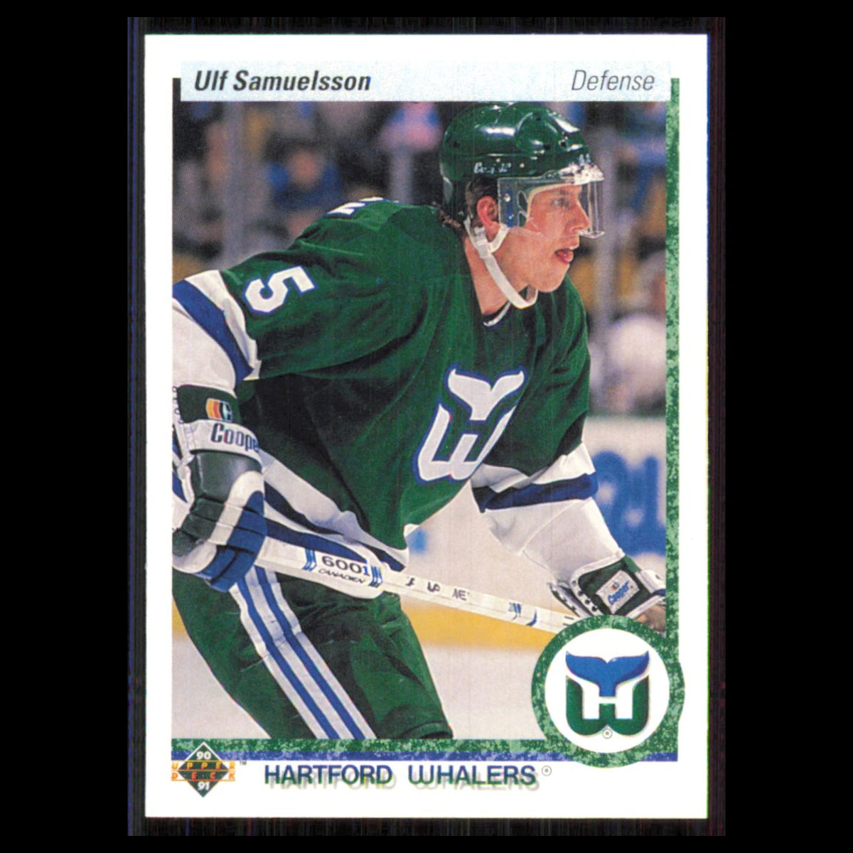Ulf Samuelsson #287 1990 Upper Deck Hartford Whalers Hockey Card NHL NM