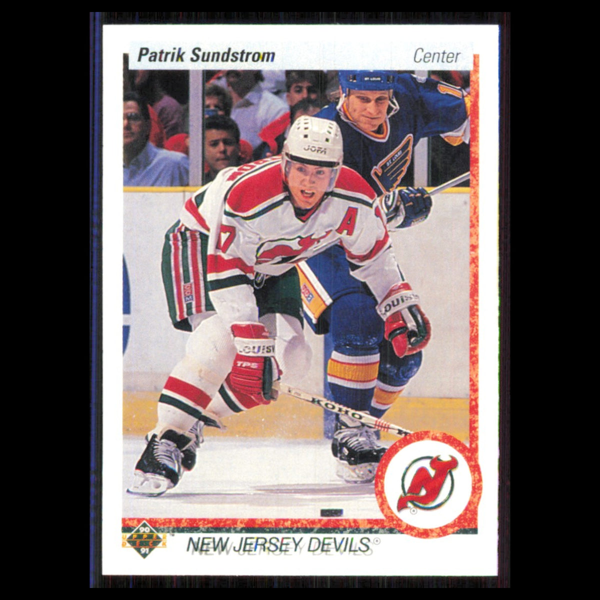 Patrick Sundstrom #288 1990 Upper Deck New Jersey Devils Hockey Card NHL NM