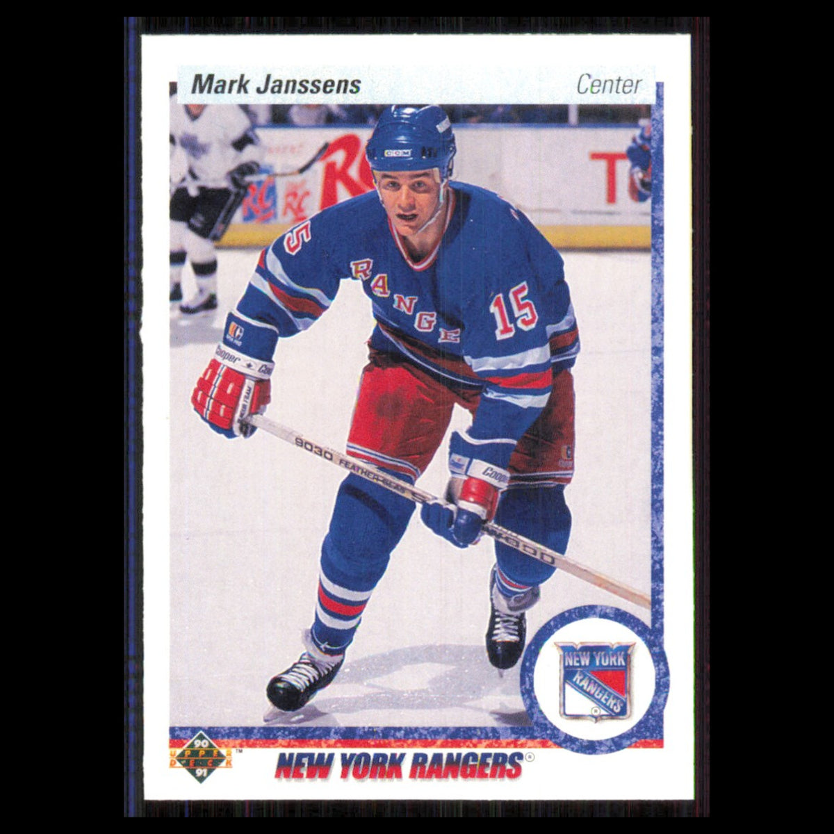 Mark Janssens Rookie #298 1990 Upper Deck New York Rangers Hockey Card NHL NM