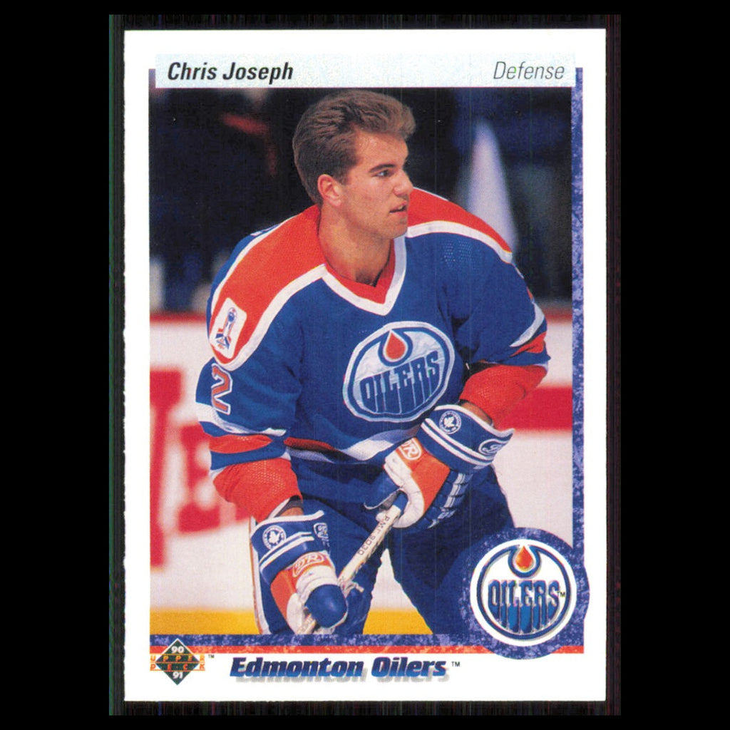 Chris Joseph Rookie #323 1990 Upper Deck Edmonton Oilers Hockey Card NHL NM