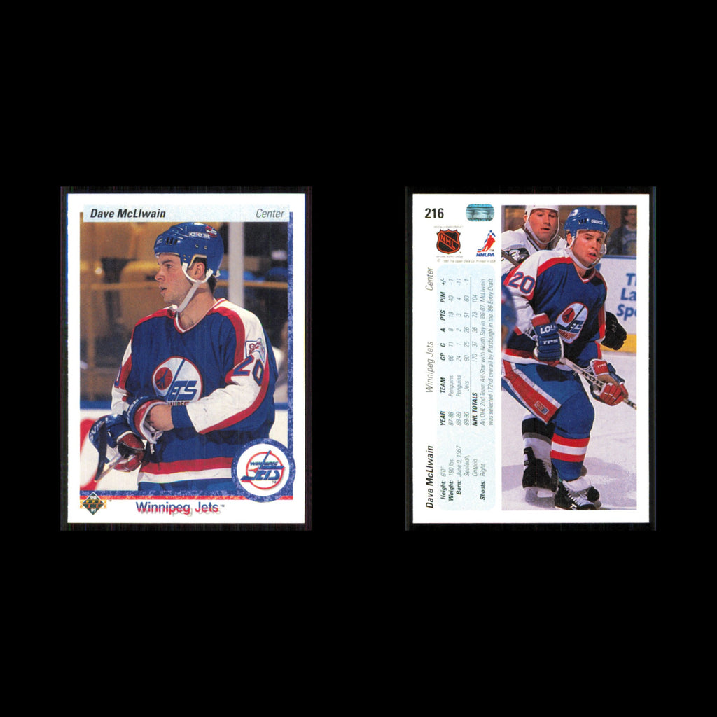 Dave McLlwain #216 1990 Upper Deck Winnipeg Jets Hockey Card NHL NM
