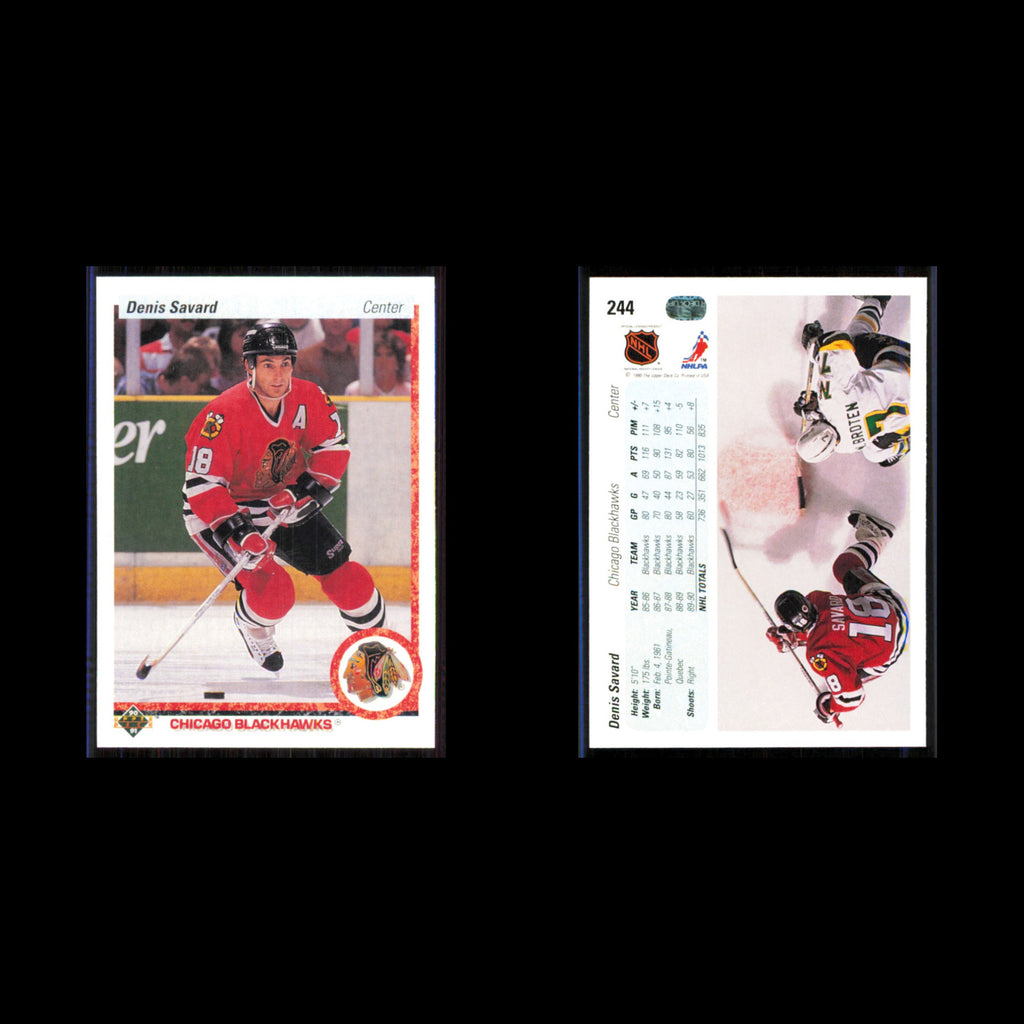 Denis Savard #244 1990 Upper Deck Chicago Blackhawks Hockey Card NHL NM