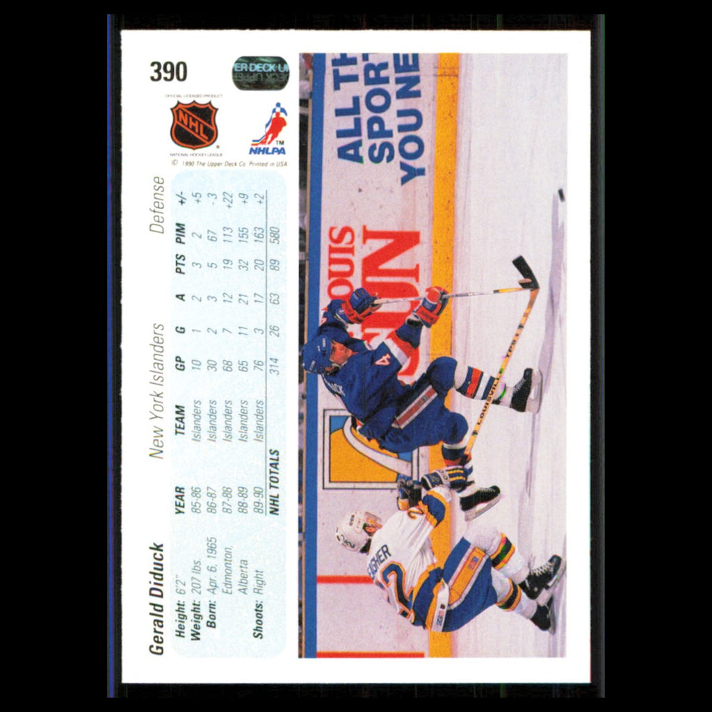 Gerald Diduck #390 1990 Upper Deck New York Islanders Hockey Card NHL NM