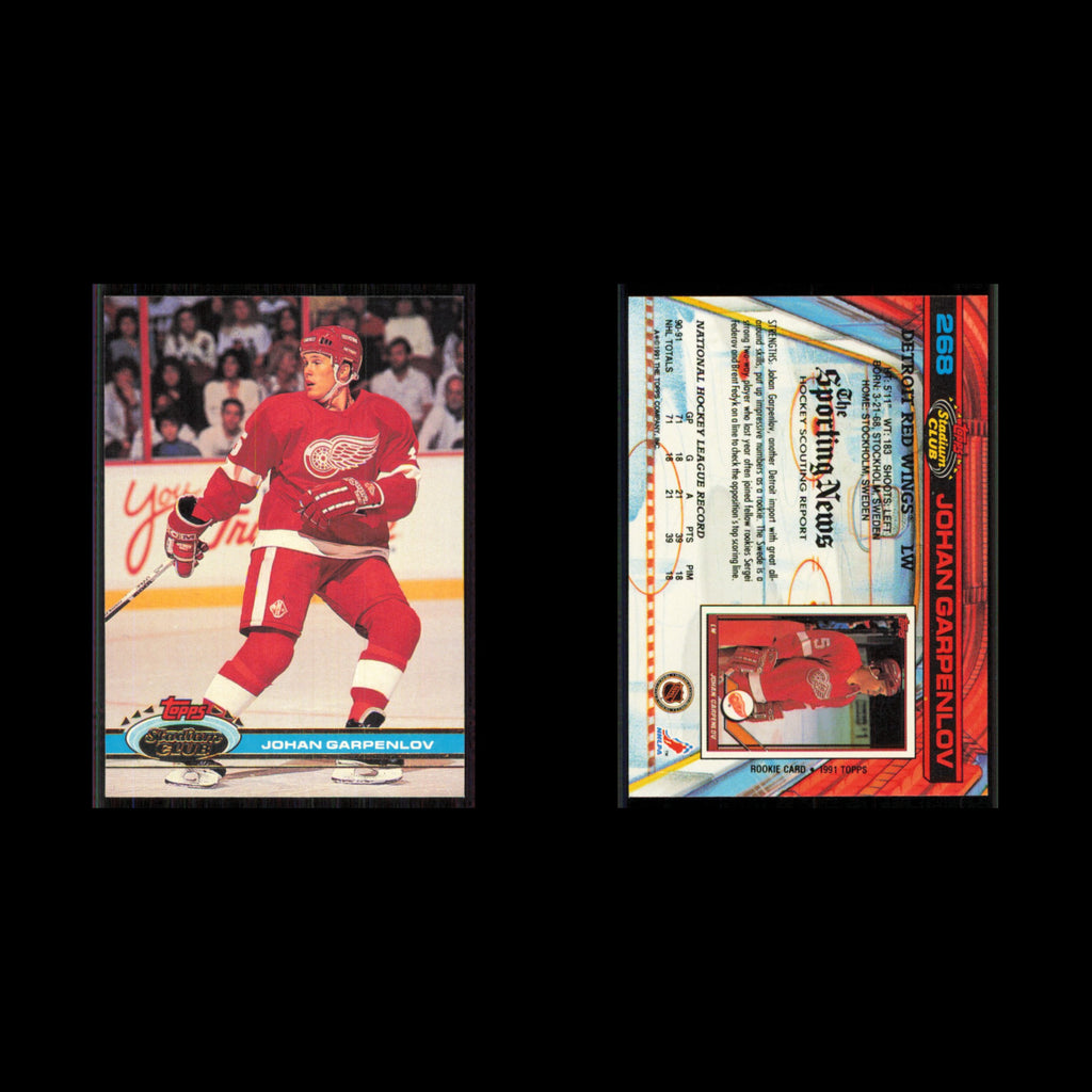 Johan Garpenlov #268 1991 Topps Stadium Club Detroit Red Wings Hockey Card NHL