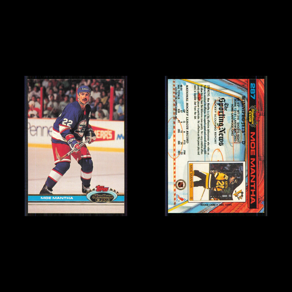 Moe Mantha #287 1991 Topps Stadium Club Winnipeg Jets Hockey Card NHL NM