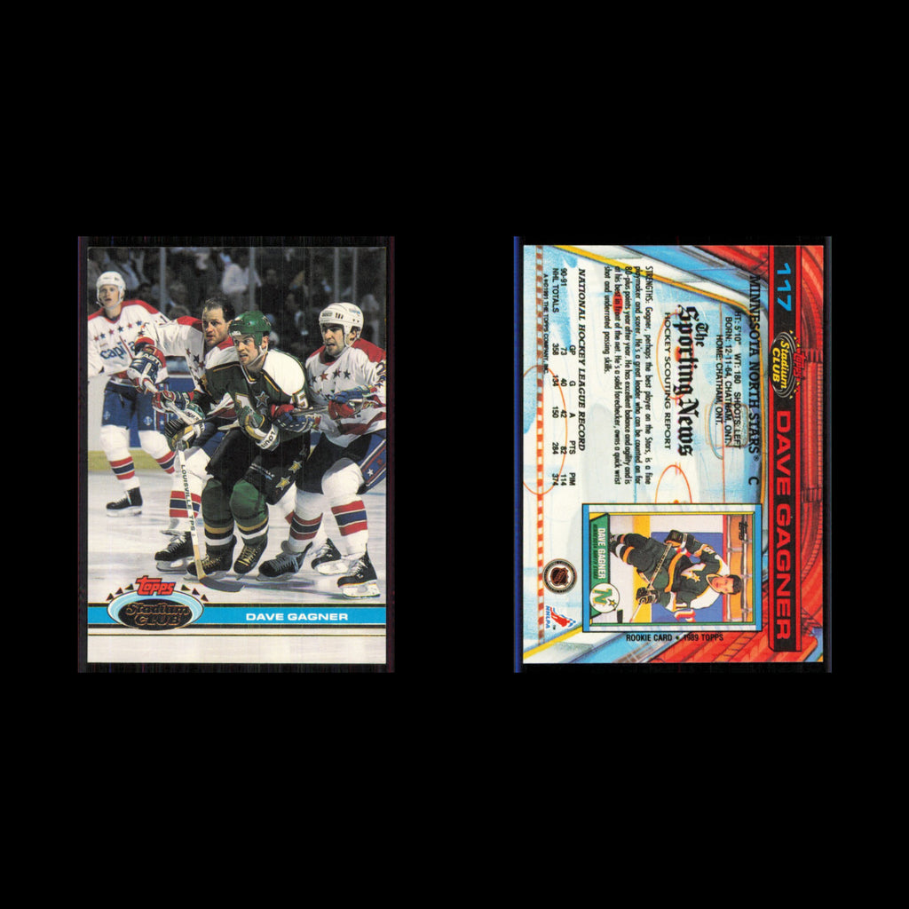 Dave Gagner #117 1991 Topps Stadium Club Minnesota North Stars Hockey Card NHL