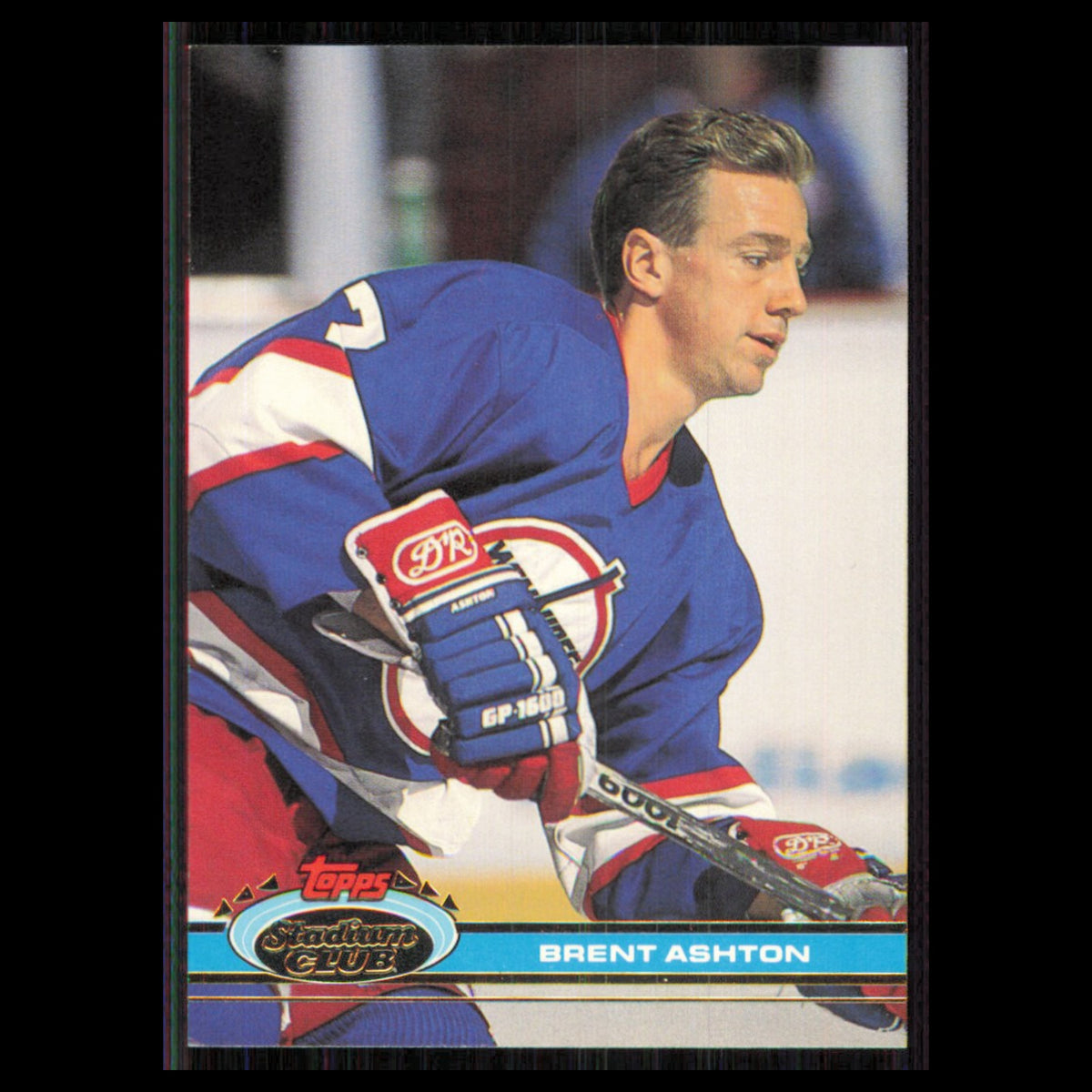 Brent Ashton #90 1991 Topps Stadium Club Winnipeg Jets Hockey Card NHL NM