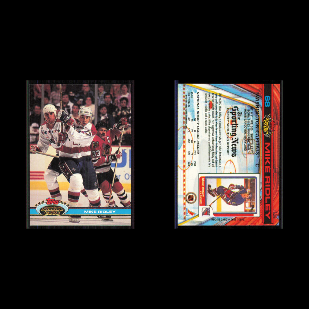 Mike Ridley #68 1991 Topps Stadium Club Washington Capitals Hockey Card NHL NM