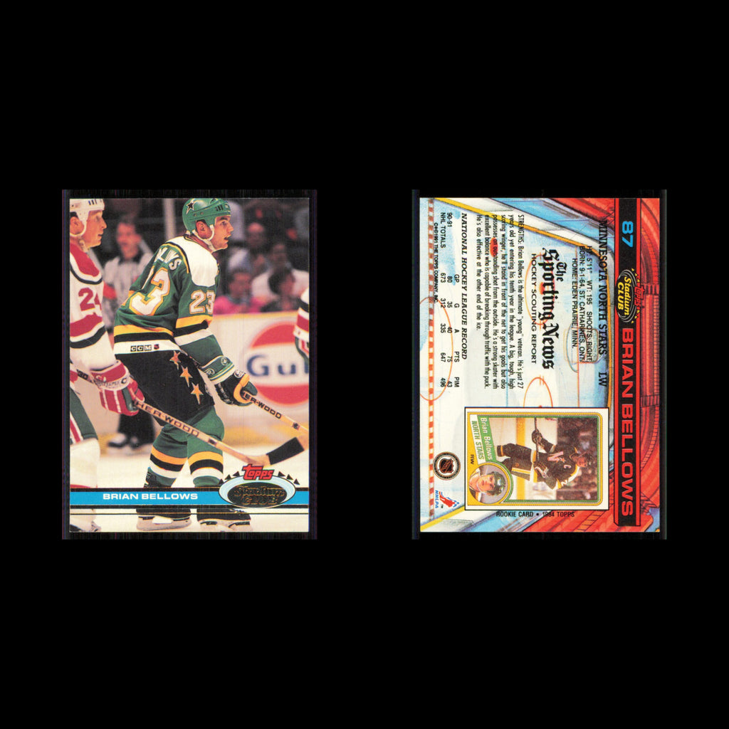 Brian Bellows #87 1991 Topps Stadium Club Minnesota North Stars Hockey Card NHL