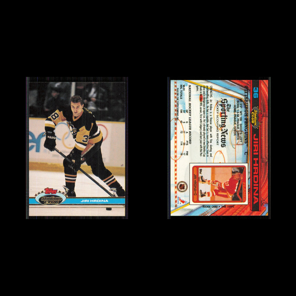 Jiri Hrdina #36 1991 Topps Stadium Club Pittsburgh Penguins Hockey Card NHL NM