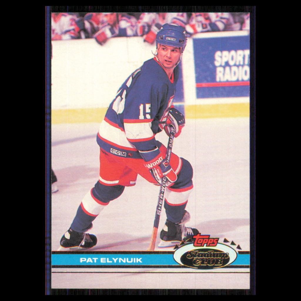 Pat Elynuik #132 1991 Topps Stadium Club Winnipeg Jets Hockey Card NHL NM