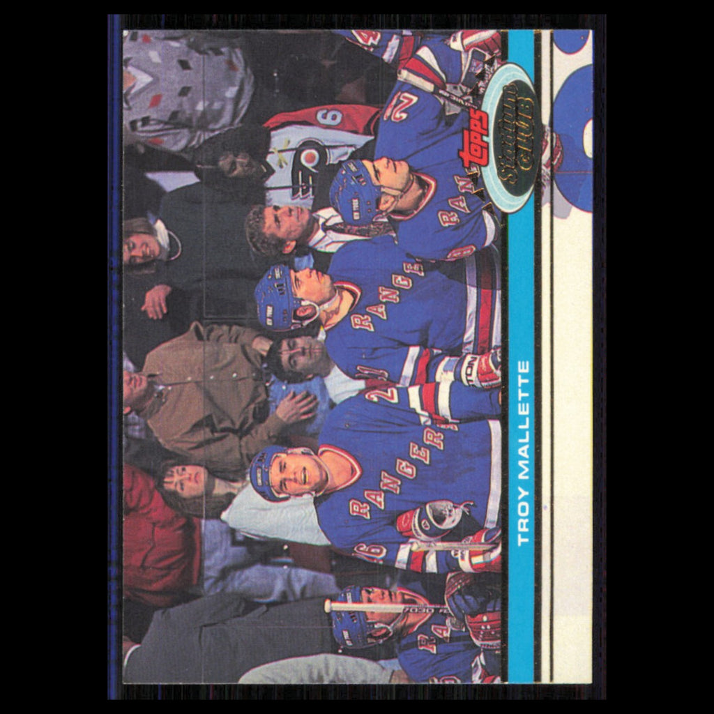 Troy Mallette #134 1991 Topps Stadium Club New York Rangers Hockey Card NHL NM