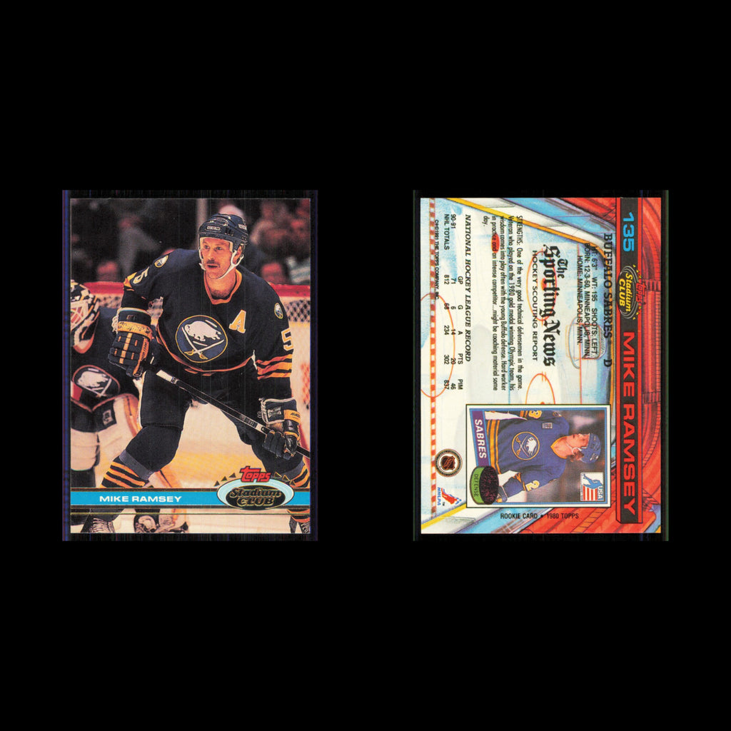 Mike Ramsey #135 1991 Topps Stadium Club Buffalo Sabres Hockey Card NHL NM