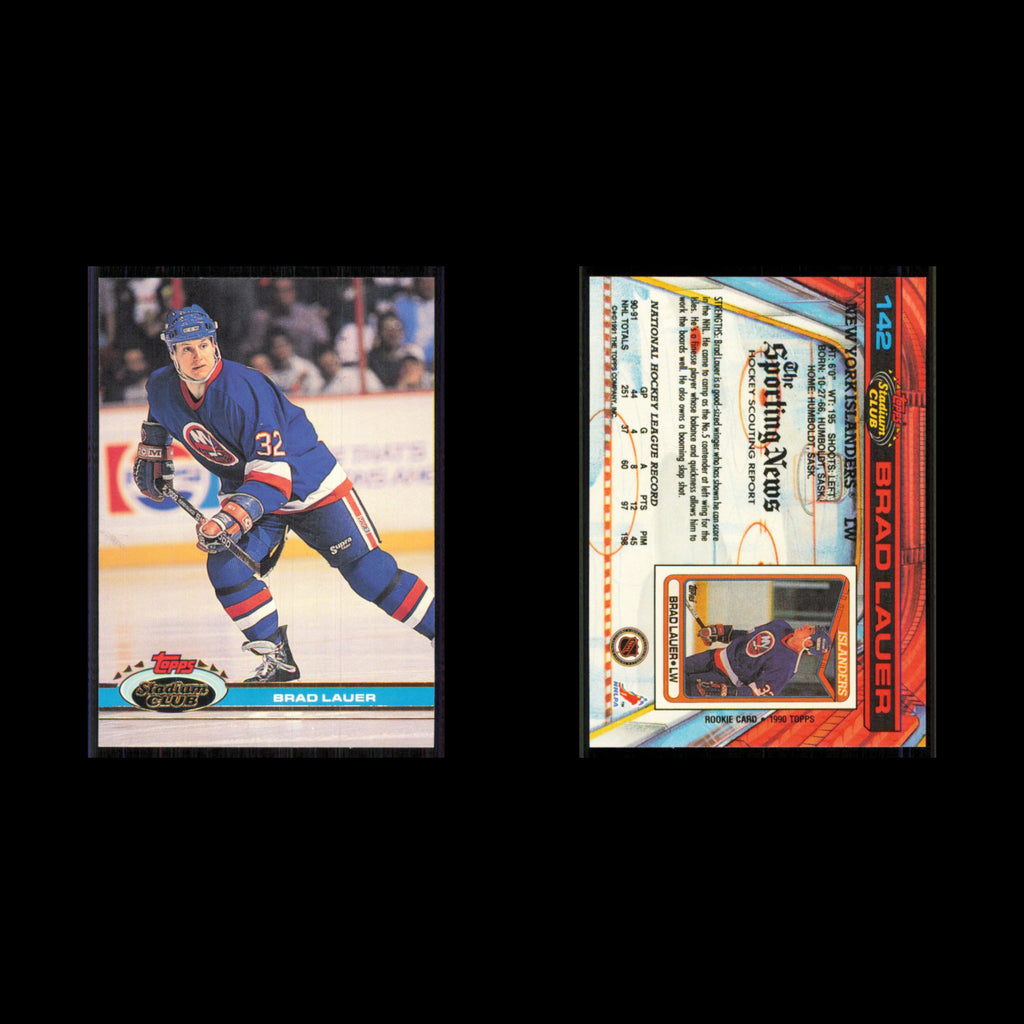 Brad Lauer #142 1991 Topps Stadium Club New York Islanders Hockey Card NHL NM