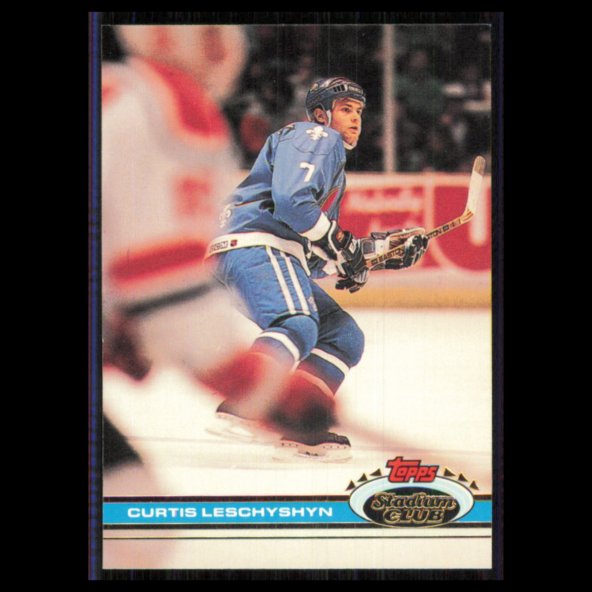 Curtis Leschyshyn #156 1991 Topps Stadium Club Quebec Nordiques Hockey Card NHL