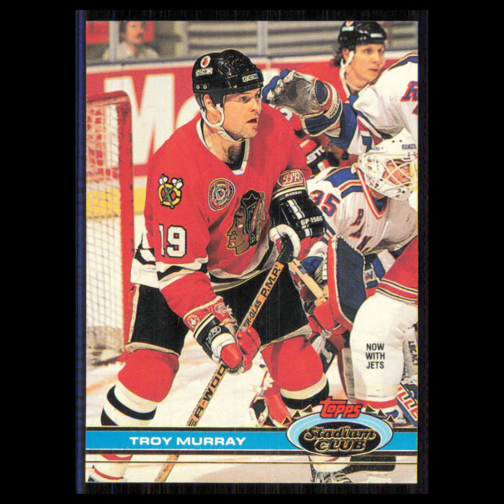 Troy Murray #167 1991 Topps Stadium Club Winnipeg Jets Hockey Card NHL NM