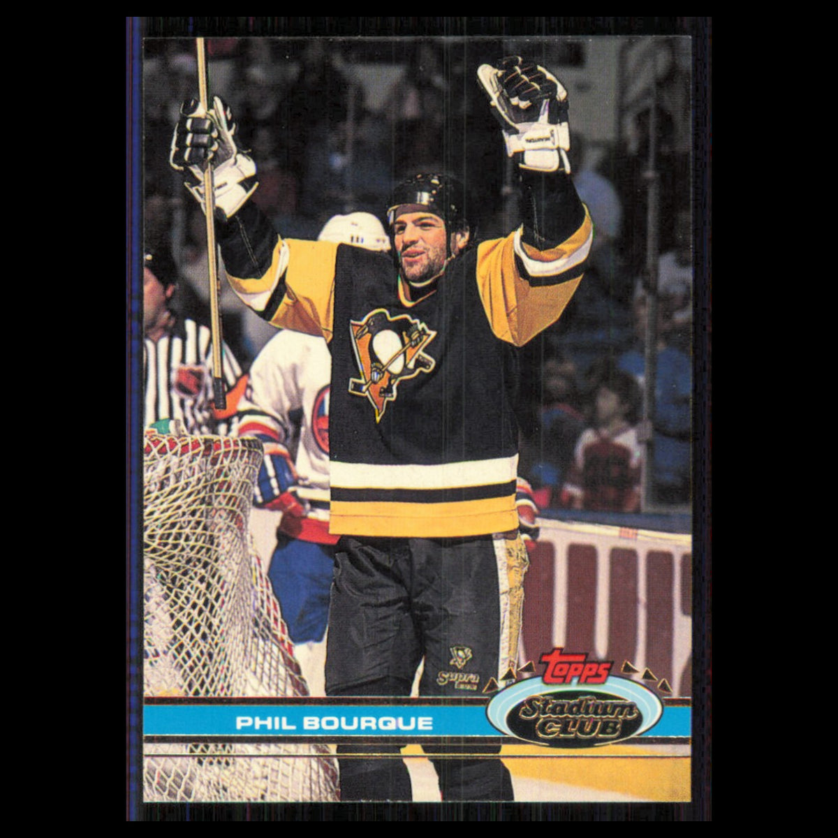 Phil Bourque #168 1991 Topps Stadium Club Pittsburgh Penguins Hockey Card NHL NM