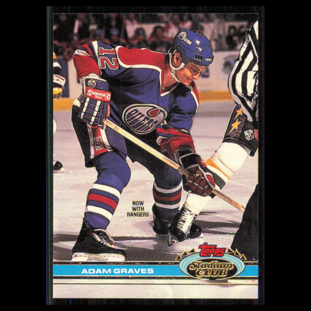 Adam Graves #332 1991 Topps Stadium Club New York Rangers Hockey Card NHL NM