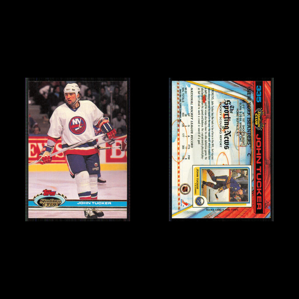 John Tucker #335 1991 Topps Stadium Club New York Islanders Hockey Card NHL NM