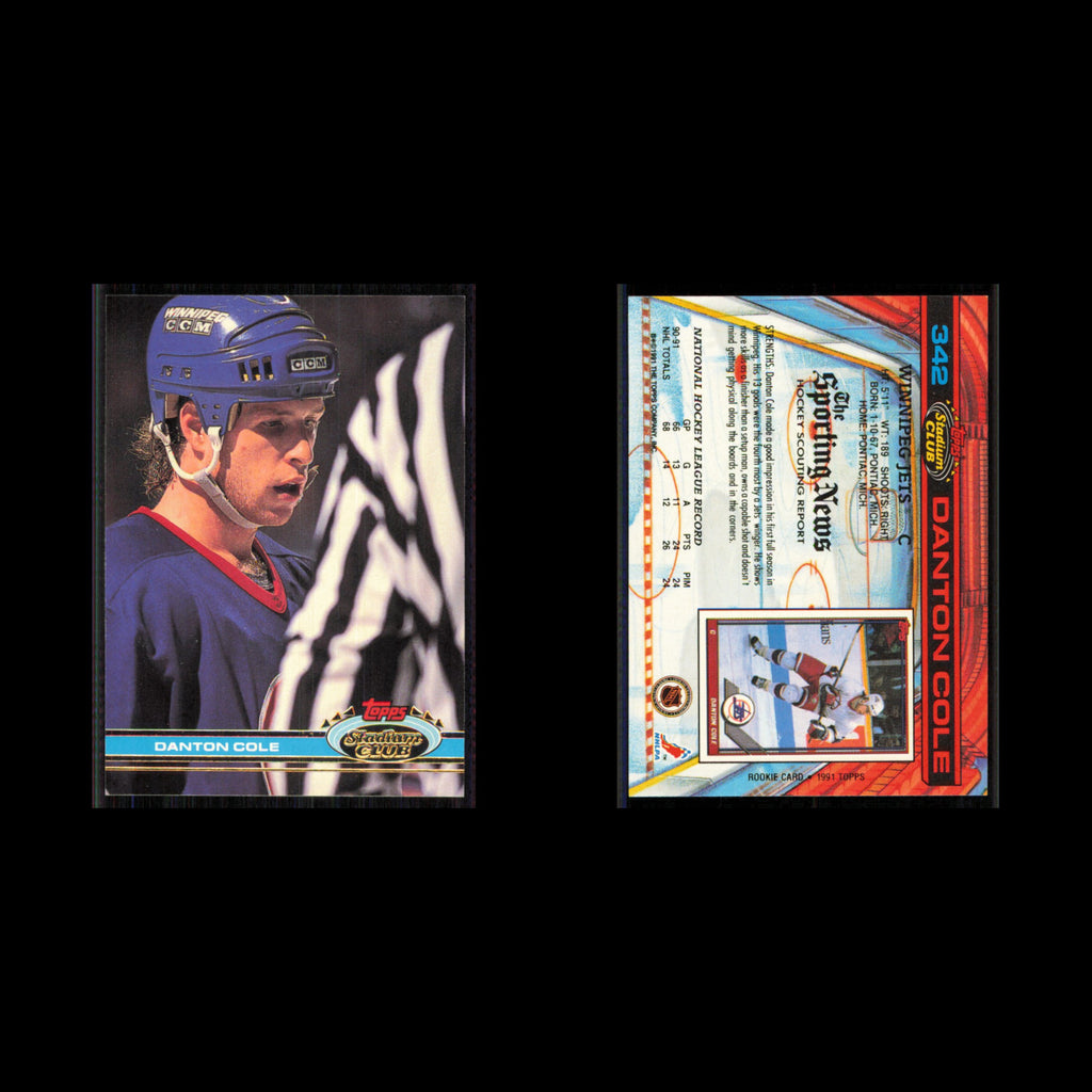Danton Cole #342 1991 Topps Stadium Club Winnipeg Jets Hockey Card NHL NM