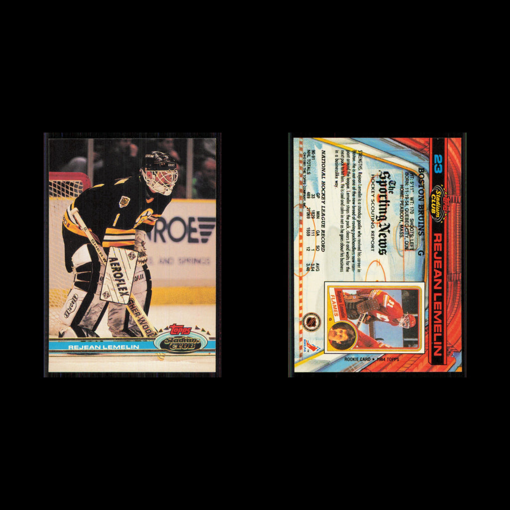 Rejean Lemelin #23 1991 Topps Stadium Club Boston Bruins Hockey Card NHL NM