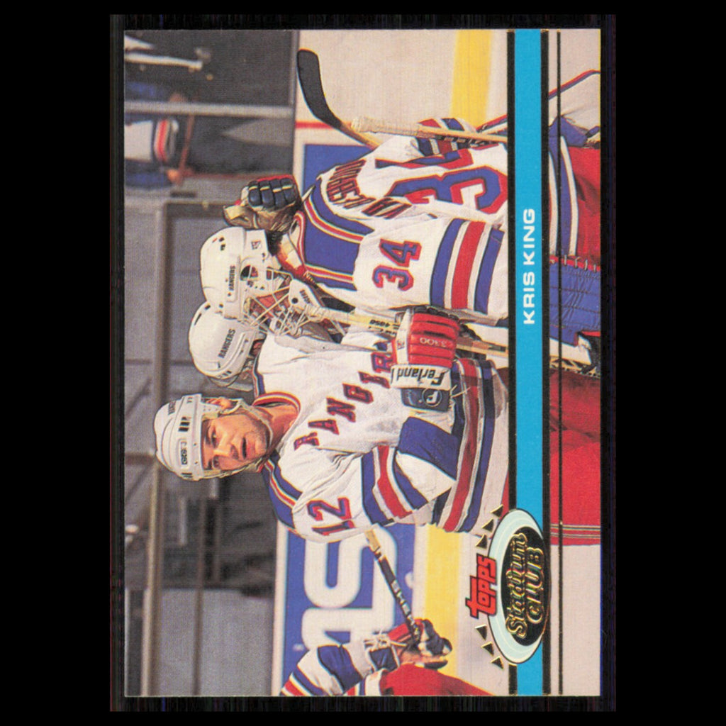 Kris King #26 1991 Topps Stadium Club New York Rangers Hockey Card NHL NM