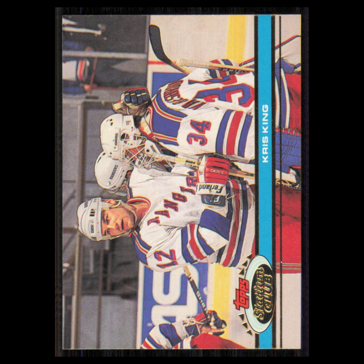 Kris King #26 1991 Topps Stadium Club New York Rangers Hockey Card NHL NM