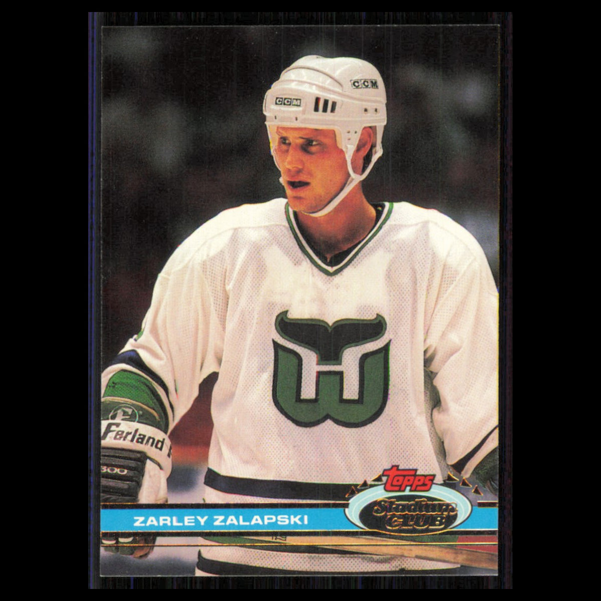 Zarley Zalapski #228 1991 Topps Stadium Club Hartford Whalers Hockey Card NHL NM