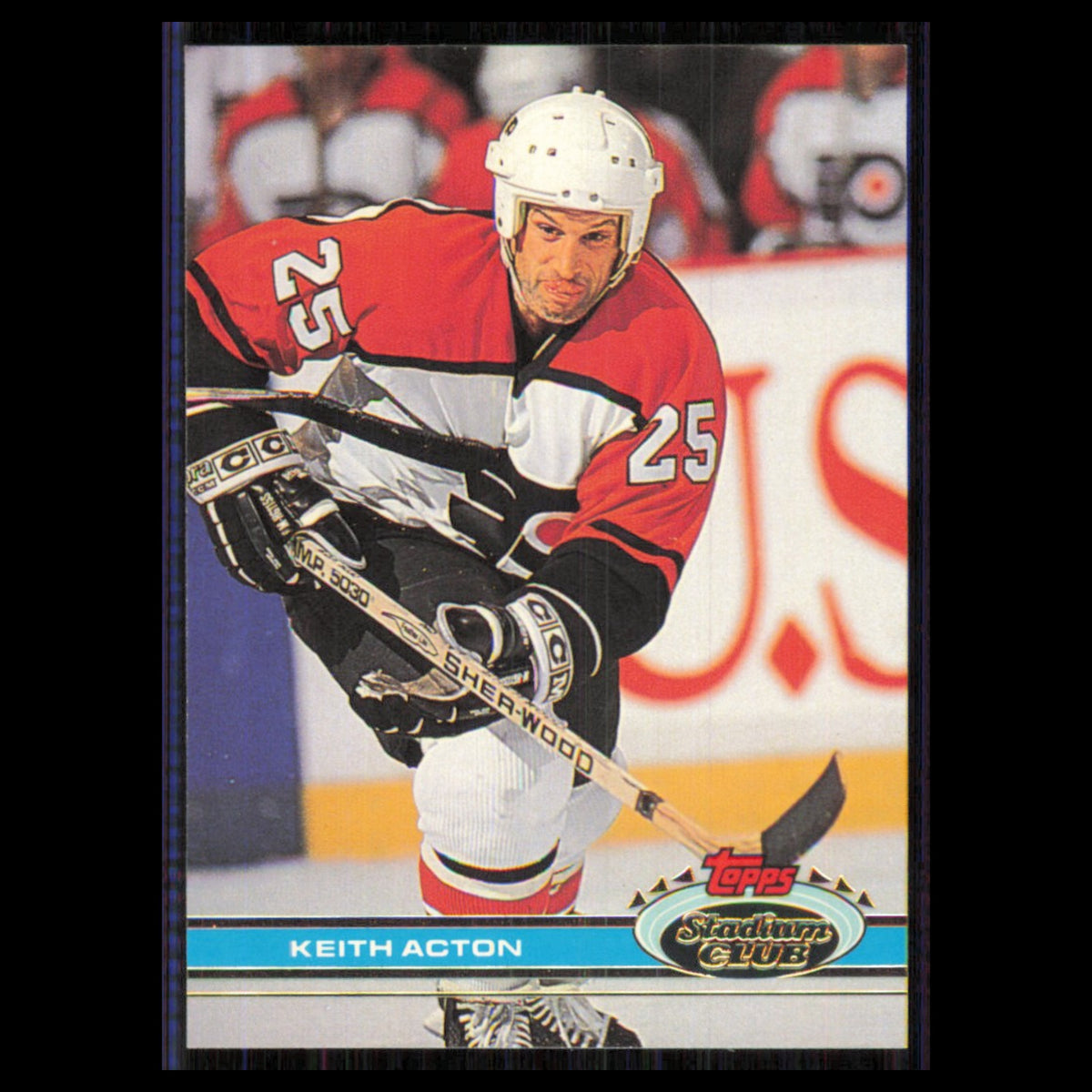 Keith Acton #247 1991 Topps Stadium Club Philadelphia Flyers Hockey Card NHL NM