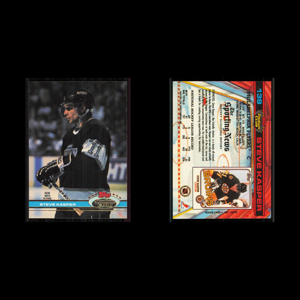 Steve Kasper #139 1991 Topps Stadium Club Philadelphia Flyers Hockey Card NHL NM