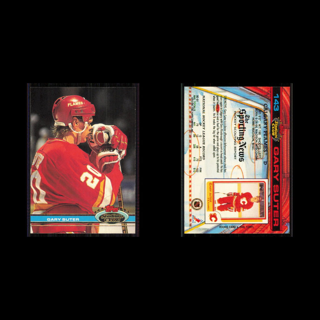 Gary Suter #143 1991 Topps Stadium Club Calgary Flames Hockey Card NHL NM