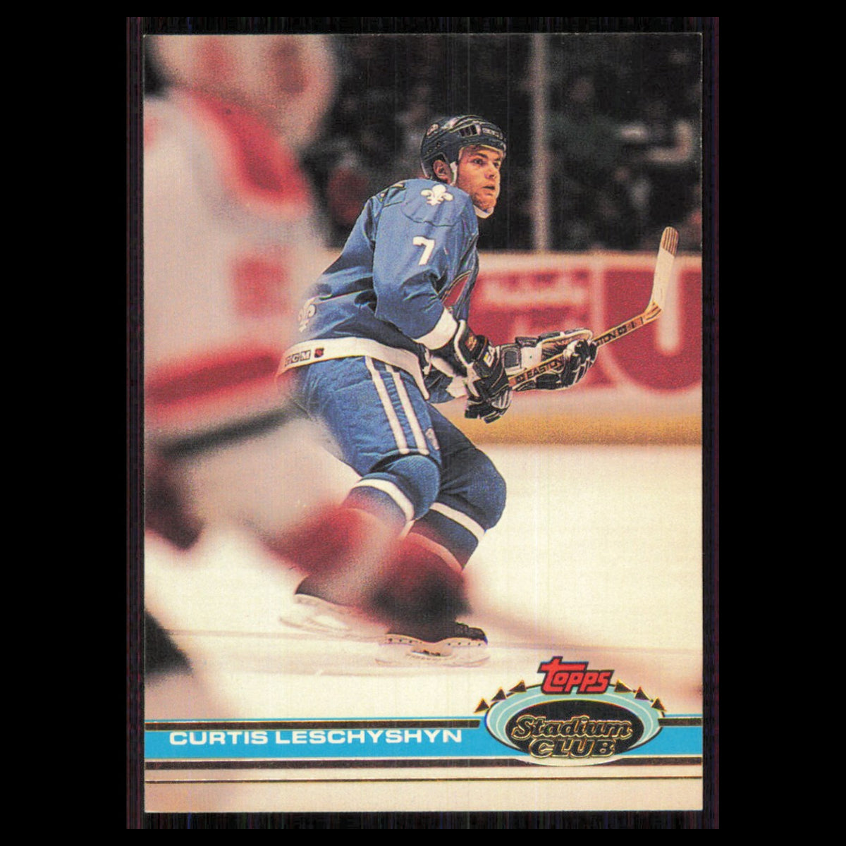 Curtis Leschyshyn #156 1991 Topps Stadium Club Quebec Nordiques Hockey Card NHL